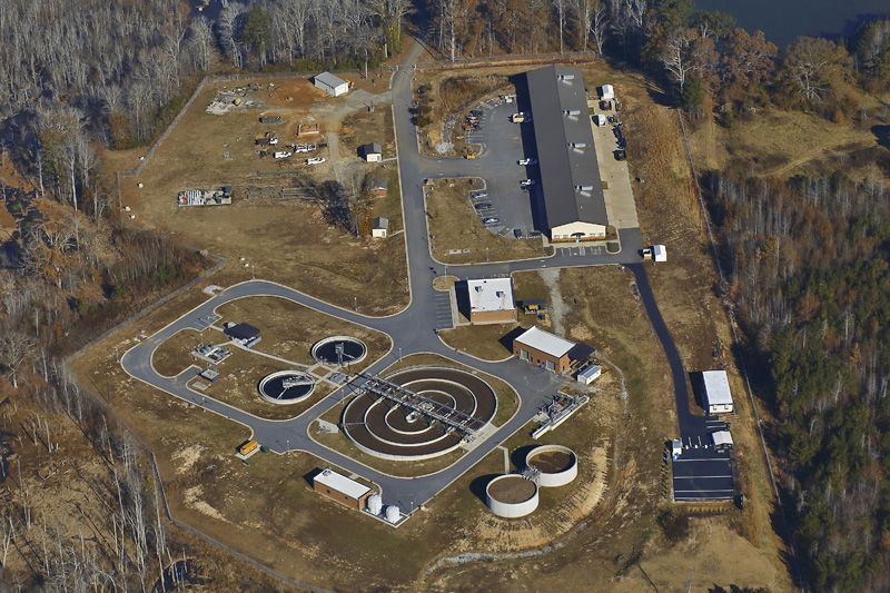 Aerial Photography of a Water Treatment Facility